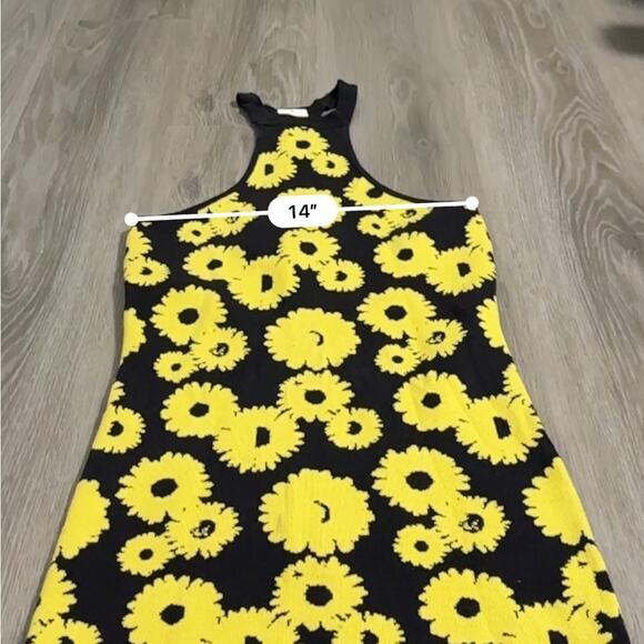 Urban Outfitters Charlie‎ Knit Sunflower Floral Print Sleeveless Halter Dress S - Picture 10 of 11